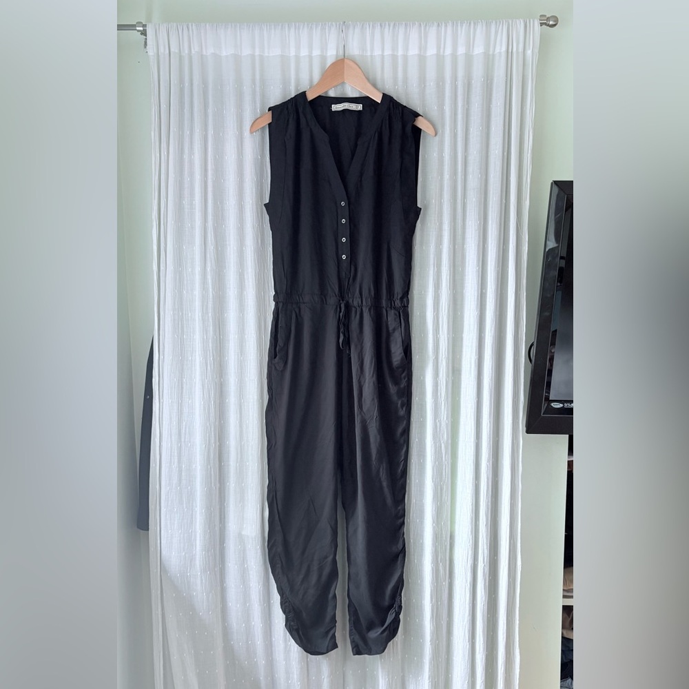Abercrombie & Fitch Black Button-Front Jumpsuit